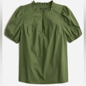 NWT J. Crew Ruffleneck short-sleeve cotton top